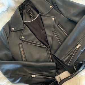 Zara faux leather biker jacket